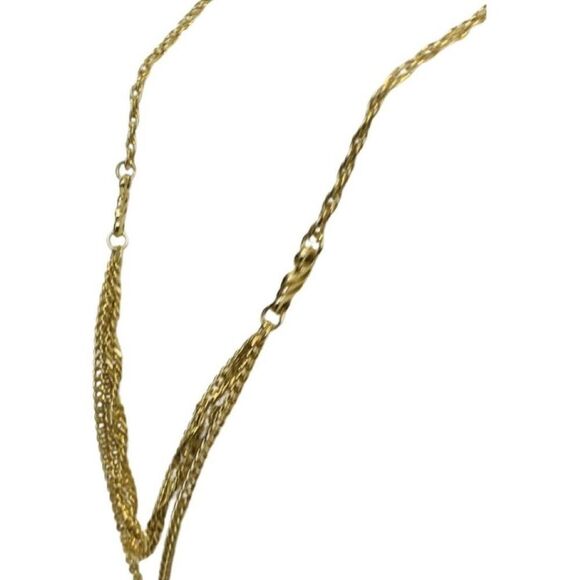 Celebrity NY Womens Gold Tone 3 Tier Multi Chain Choker Vintage Necklace 16” - Picture 6 of 9